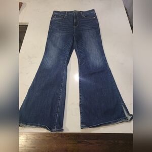 American Eagle Outfitters Super Hi-rise Dark Blue Flare Jeans